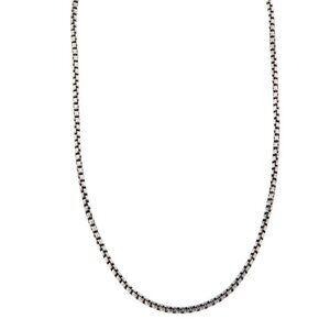 DAVID YURMAN TWO-TONE STERLING SILVER & 14 K YELLOW GOLD BOX CHAIN NECKLACE